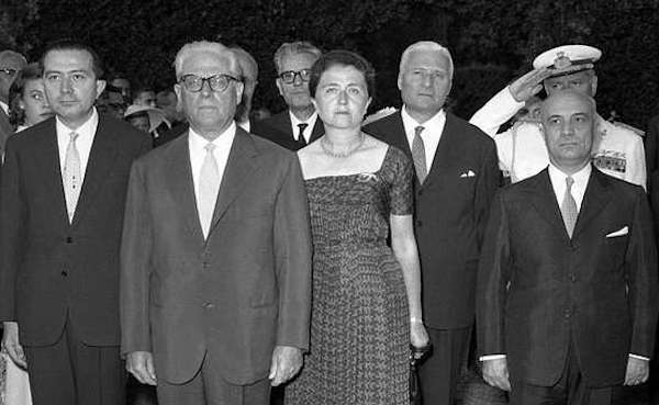 Giulio Andreotti, Giovanni Gronchi e Amintore Fanfani alle Olimpiadi del 1960