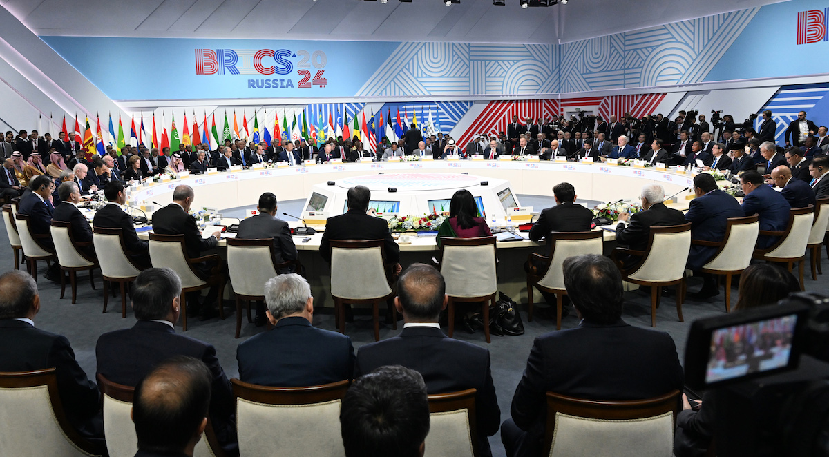 Un momento della plenaria del vertice Brics a Kazan