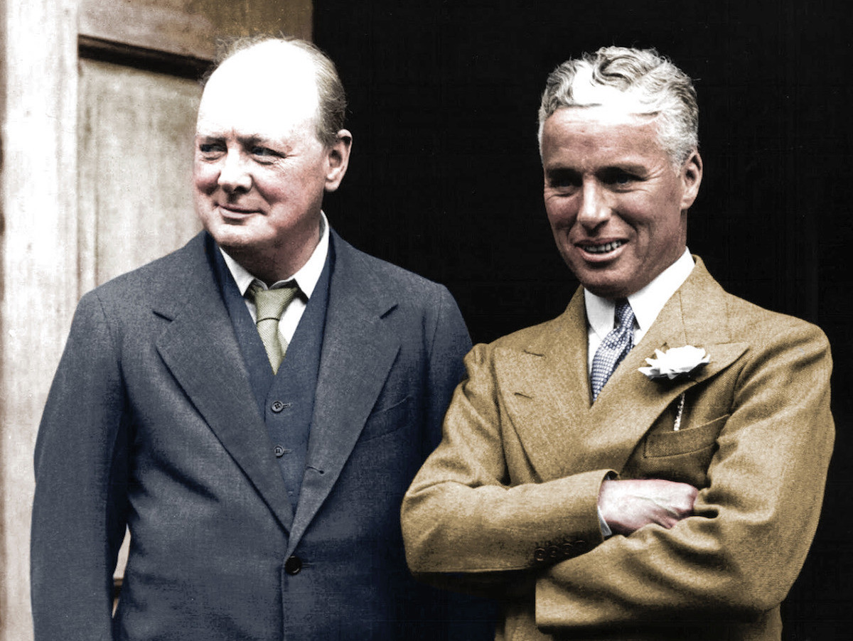 Winston Churchill con Charlie Chaplin nel 1931