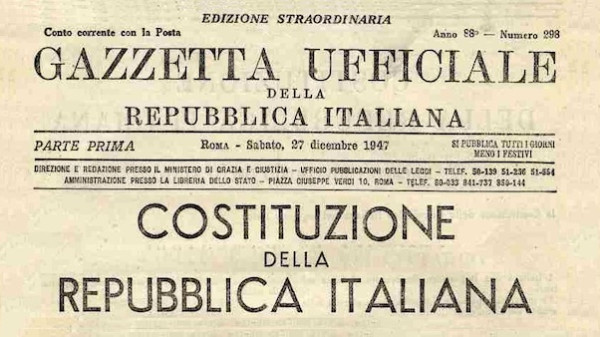 La Costituzione pubblicata in edizione straordinaria sulla Gazzetta Ufficiale del 27 dicembre 1947