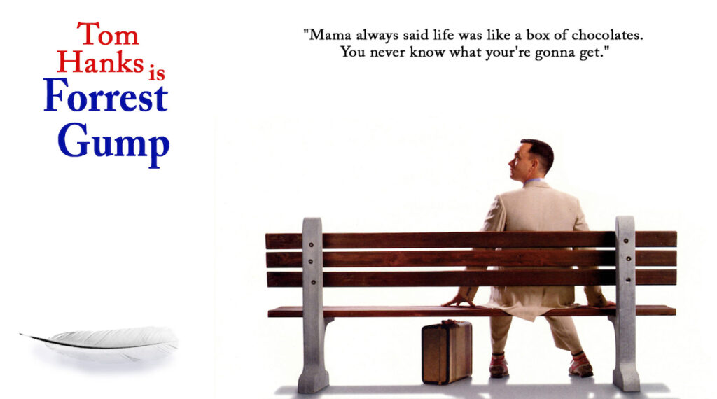 La locandina originale di Forrest Gump, di Robert Zemeckis